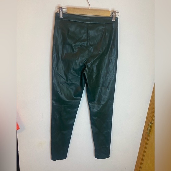 Zara Blogger Favorite Forest Green Faux Leather Ankle Zip Pants - Picture 5 of 9
